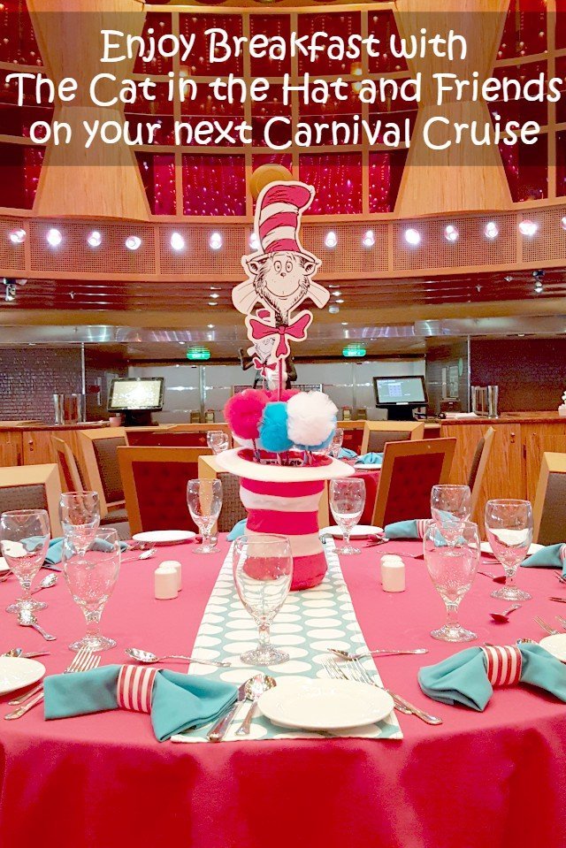 Enjoy the Cat in the Hat at Carnival Cruise's Green Eggs and Ham Breakfast. Have brunch with Suess at Sea when you sail on vacation. Fun for kids and adults with delicious menu choices.