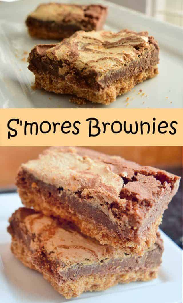 S'mores Brownies recipe chewy and sweet and delicious without the gooey mess of traditional s'mores