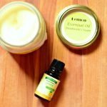 Homemade DIY deodorant cream with lemon essential oil