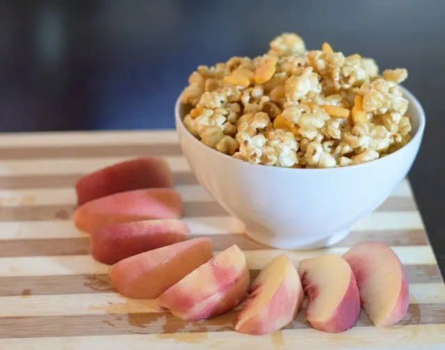 Popcorn and homemade Chicago style popcorn mix snack
