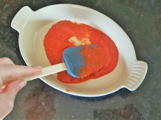 Spread a thin layer of sauce on your dish