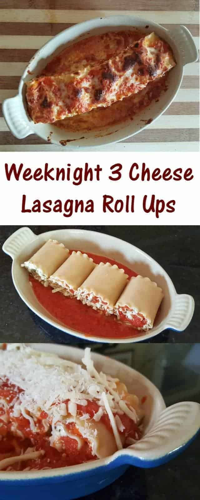 Weeknight 3 cheese lasagna roll ups recipe for a delicious and easy Italian dinner. Prep it ahead for busy nights, and have perfect portion control with leftovers