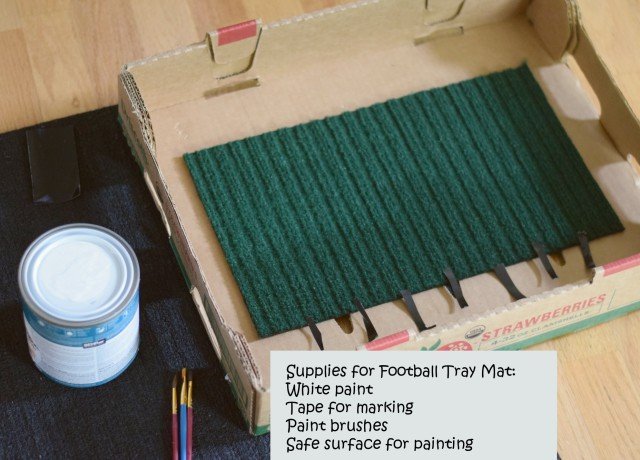 Supplies needed for DIY football tray