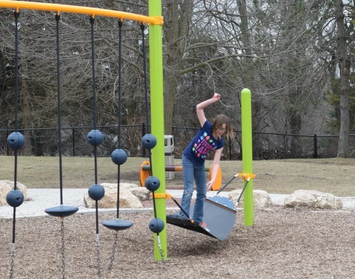 Playing at a playground helps teach perseverance