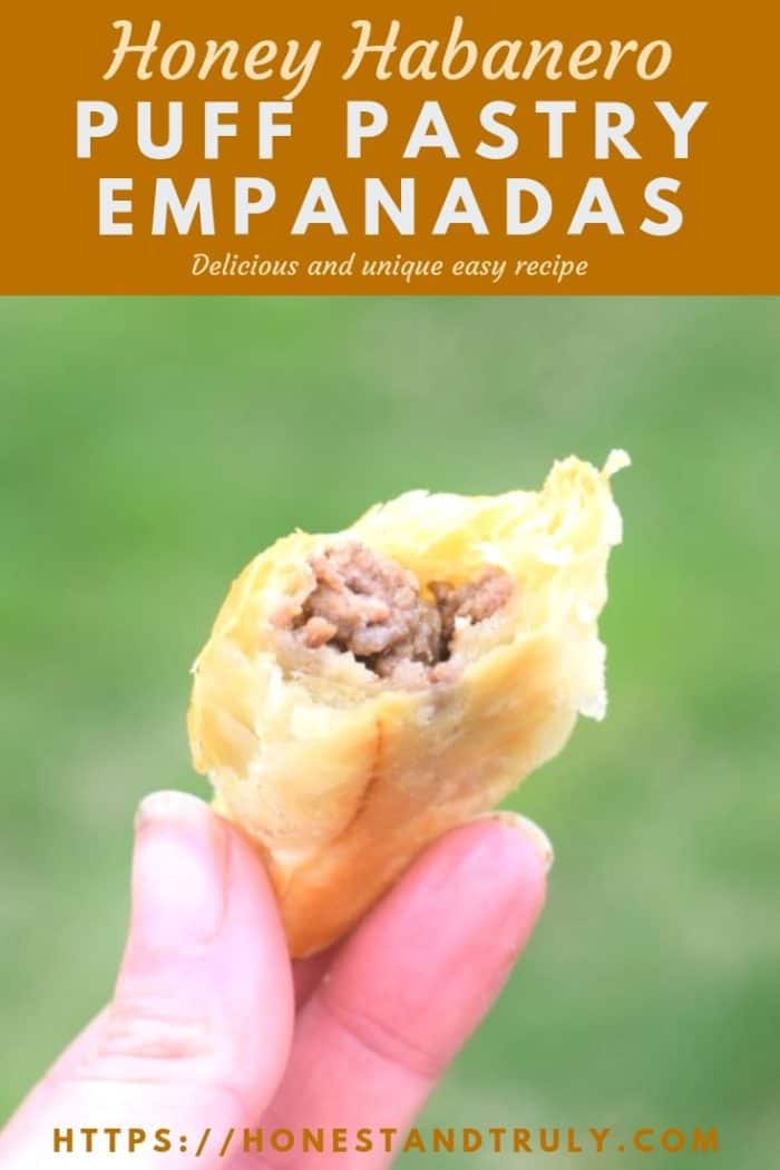 Puff Pastry Empanadas Filled with Honey Habanero Flavored Ground Beef