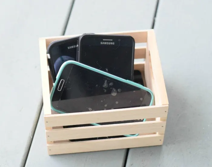 Put phones in a basket when kids come over