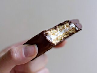 Bite of a homemade s'mores cookie