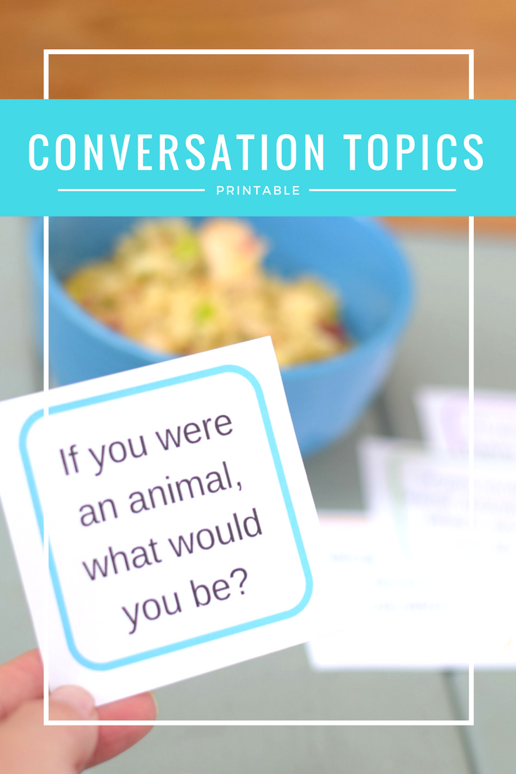 Free printable conversation starters for kids to make dinner conversation more fun. Easy ideas for dinner conversation from silly questions to fun memories. Download this free printable to help connect with kids.