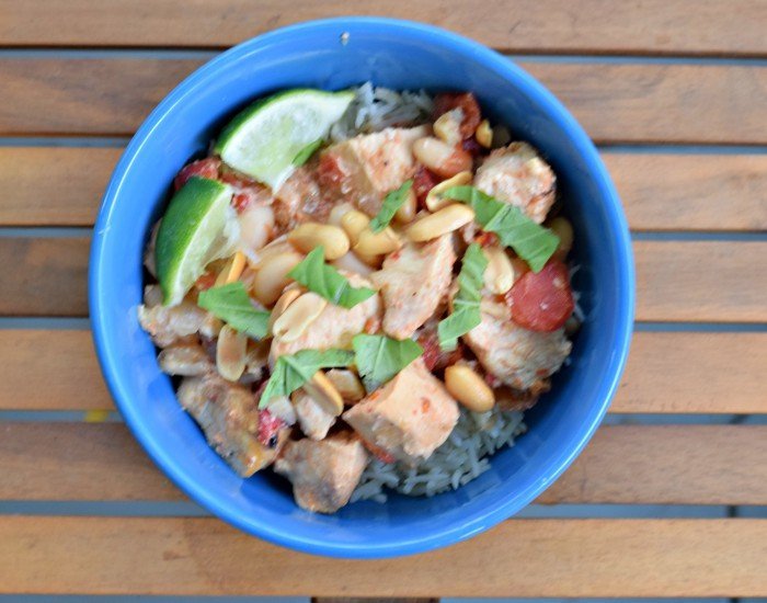 Bowl of Thai chicken chili