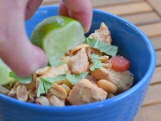 Squeeze lime over thai chicken chili