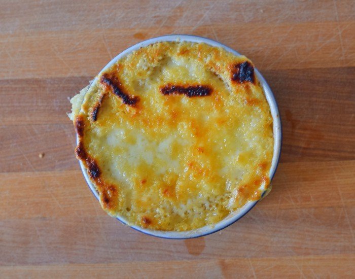 Bowl of homemade French onion soup