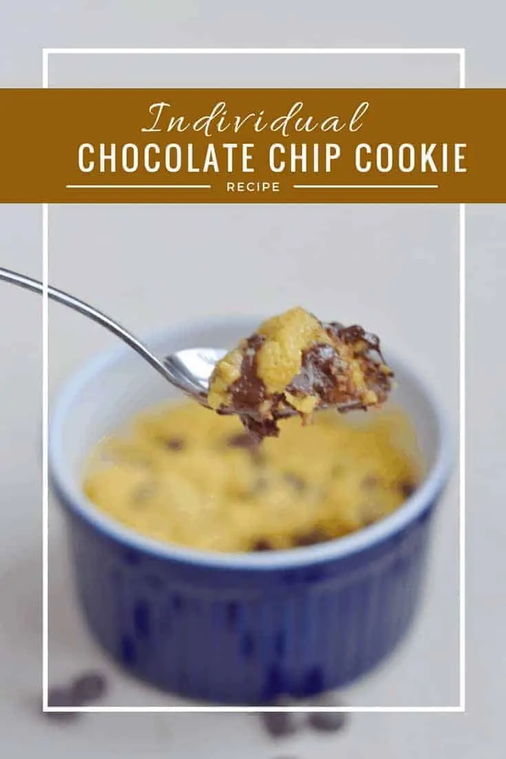 Individual chocolate chip cookie recipe. Use a ramekin for this quick and easy dessert. Your family will love this microwave chocolate chip cookie recipe