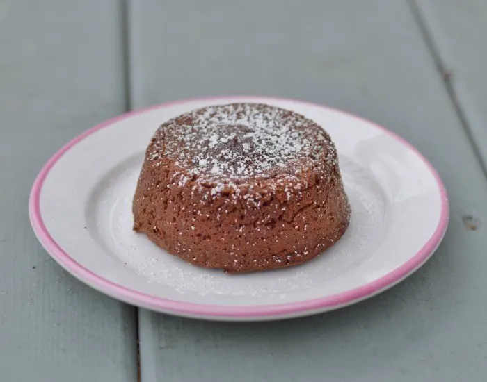 Molten chocolate lava cake fresh from the oven