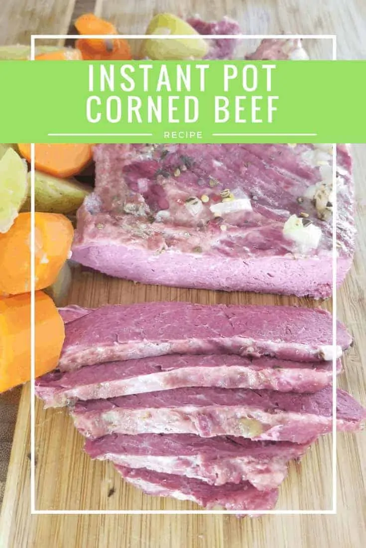 Instant Pot corned beef recipe. This simple recipe has a ton of flavor but requires so little effort. Don't just enjoy corned beef on St. Patrick's Day - this is a great recipe all year round, especially since it's gluten free and kid friendly.
