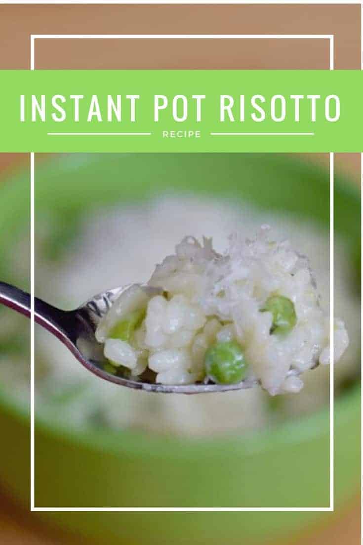 Instant Pot risotto recipe with peas and lemon. Gluten free and vegetarian, this is perfect for Lent or any meatless dinner you want to enjoy