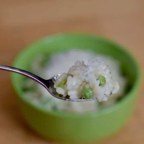 Spoon of delicious Instant Pot risotto