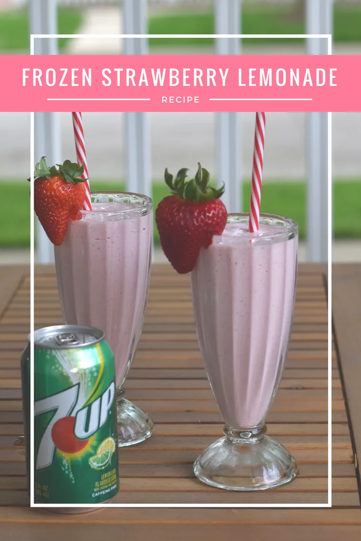 Frozen Strawberry Lemonade with 7Up recipe for a perfect summer BBQ drink