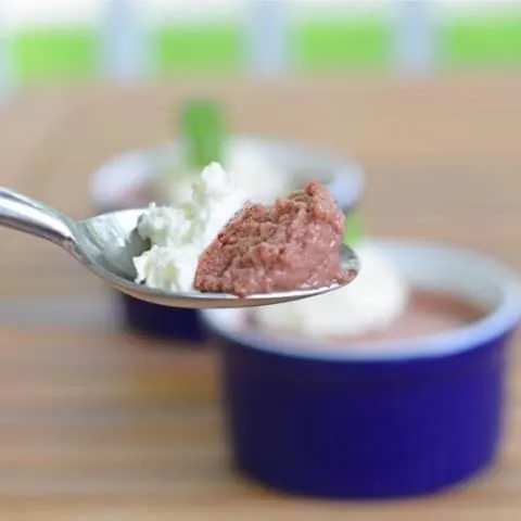 Bite of cherry custard