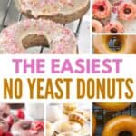 Collage of no yeast donuts