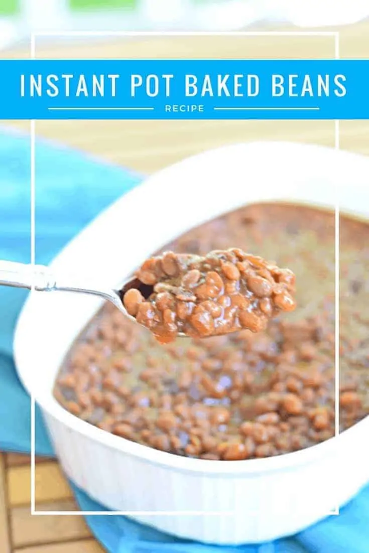 Easy Instant Pot baked beans recipe. Naturally gluten free this no soak baked beans recipe is perfectly smoky and sweet. And yes, it has bacon!