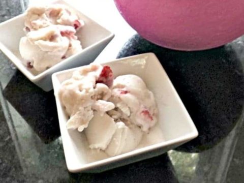 3 Ingredient Raspberry Frozen Yogurt with Stonyfield + YayLabs