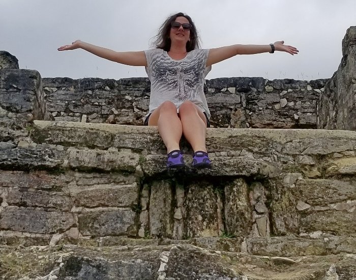 Throne seat in Altun Ha Mayan ruins