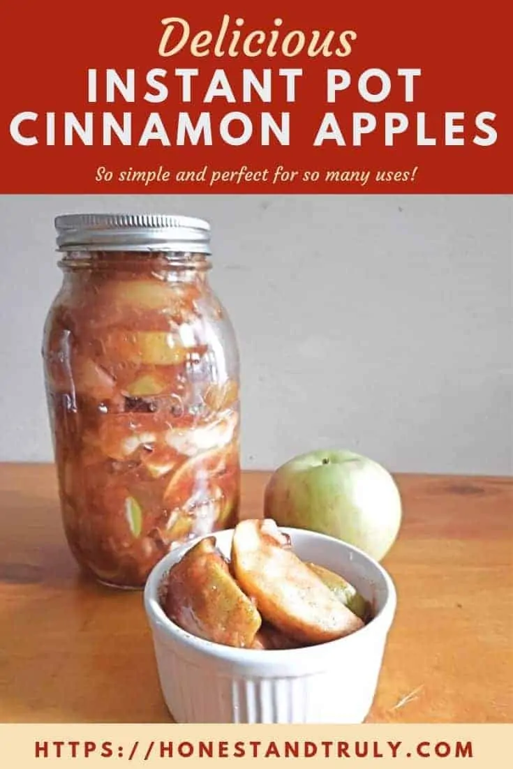 Enjoy these easy Instant Pot cinnamon apples. This recipe mimics fried apples but they're surprisingly healthy. They're reminiscent of Cracker Barrel cinnamon apples and so delicious. Learn how to make this delicious side dish, pancake topping, or even ice cream topping. This recipe is naturally gluten free, too!