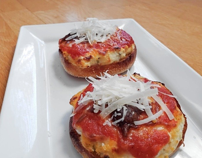 Plate of mini pizzas