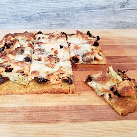 Gluten free Mediterranean pizza