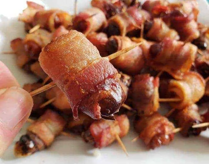 Homemade bacon wrapped dates