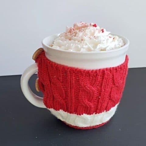 Homemade peppermint hot chocolate mug