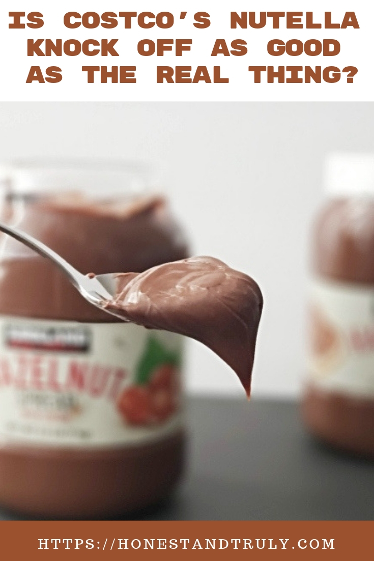 Is the Costco Nutella knock off as good as the real thing? Check out this comparison of the original Nutella v Kirkland Signature Hazelnut Spread to see which one is better. #costco #nutella #tastetes #hazelnut