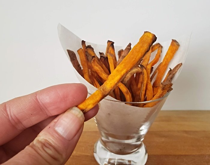 Snacking on sweet potato fries