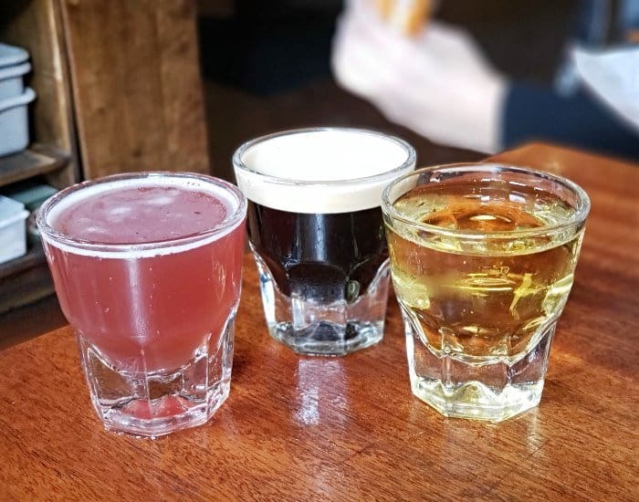 Drink samples at Grittys Brewpub