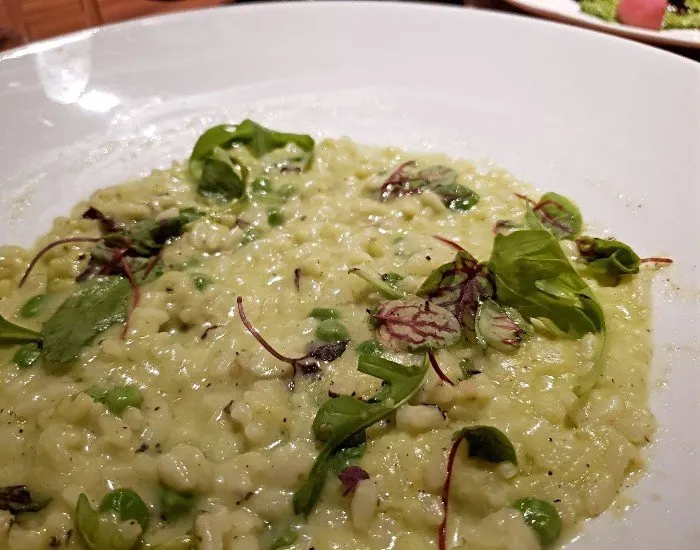 STK Truffled spring pea risotto