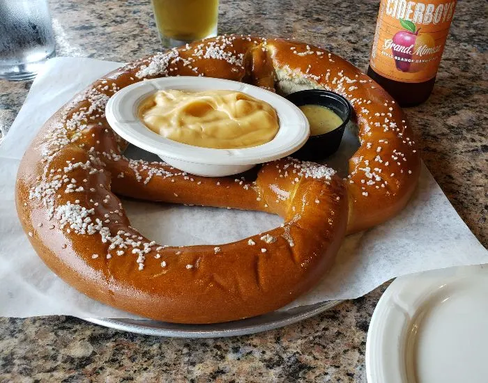 Giant pretzel with cheese