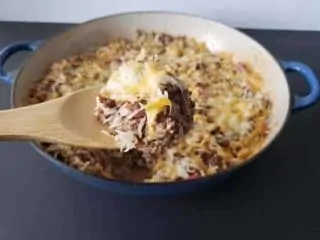 Spoonful of cheesy mexican skillet