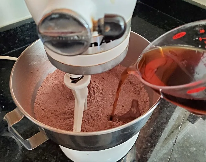 Add coffee to chocolate cake