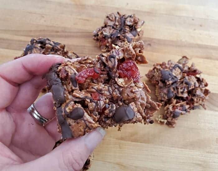 double chocolate cherry cereal bars