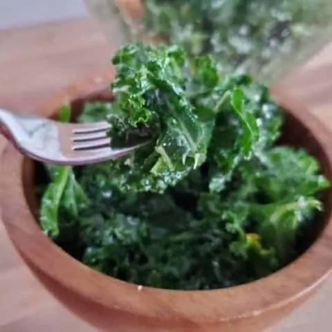 Bite of kale salad