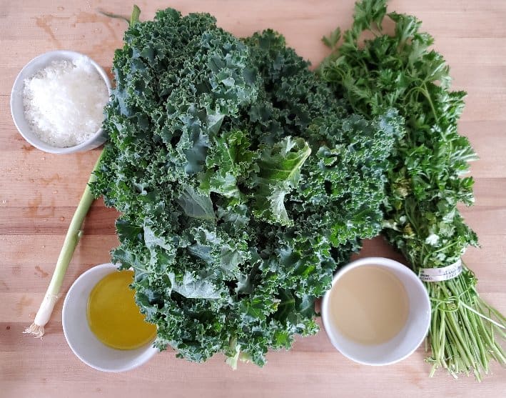Kale salad ingredients