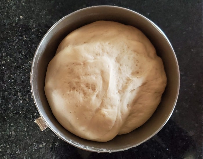 Bowl of risen dough