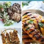collage of three grilled chicken recipes