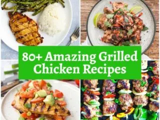 Collage of four grilled chicken dishes