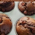 Espresso double chocolate muffins in the muffin tin