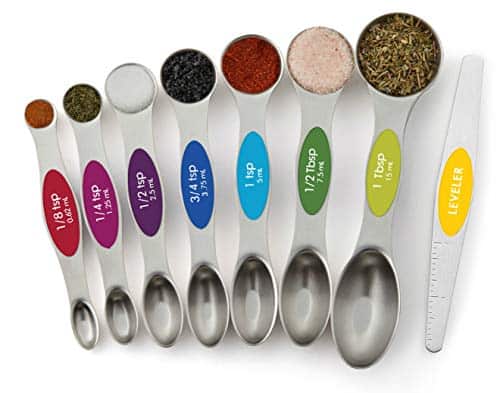 Image of measuring spoons with spices in them.