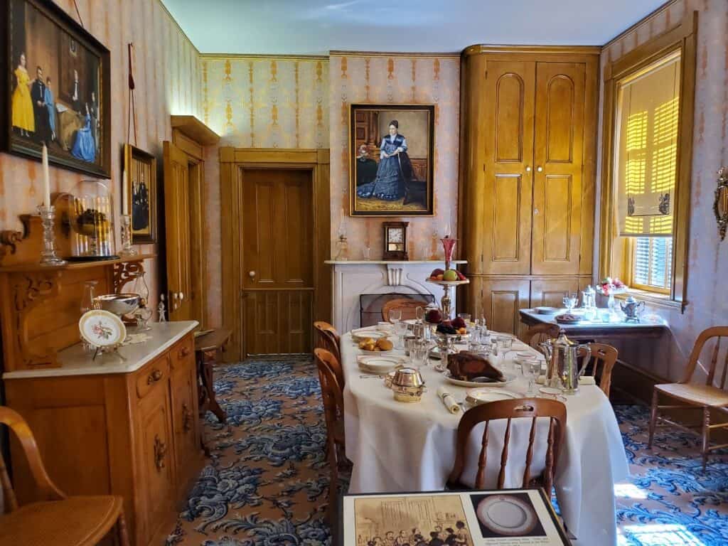 Dining room of Grant Home in Galena.