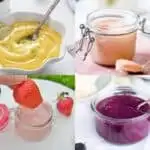 Image shows best fruit curd collage.