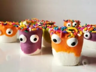 Image shows Marshmallow Monsters on a platter.