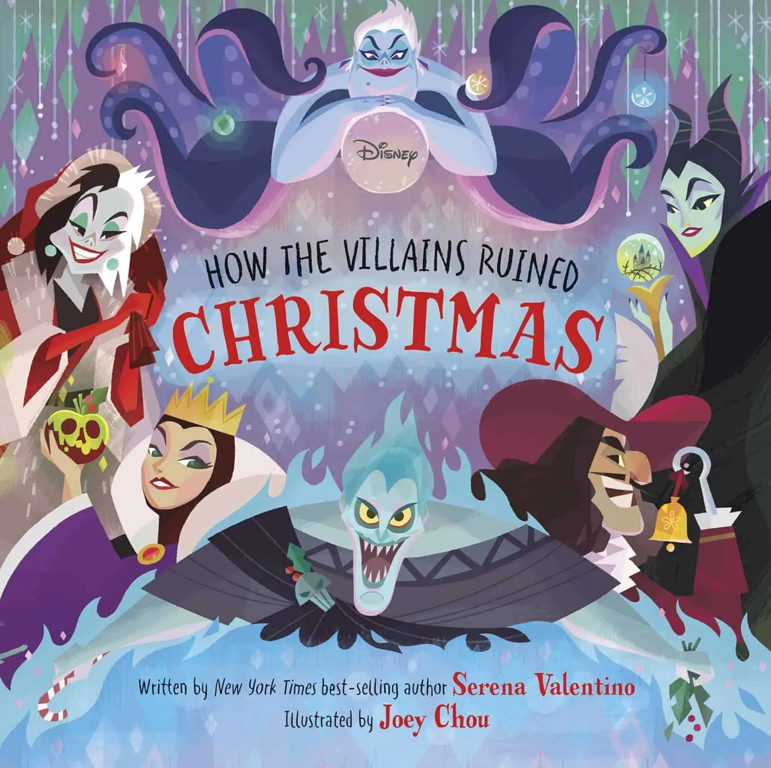 Image shows the front cover of Disney Village How the Villains Ruined Christmas.